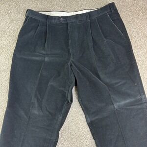 KeithMoor Jensen Black Corduroy Pleated Dress Pants Mens‎ 42R Regular Fit Career